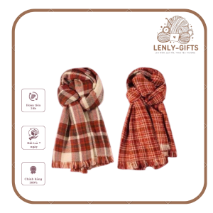 khăn quàng cổ Plaid scarves ( đỏ )