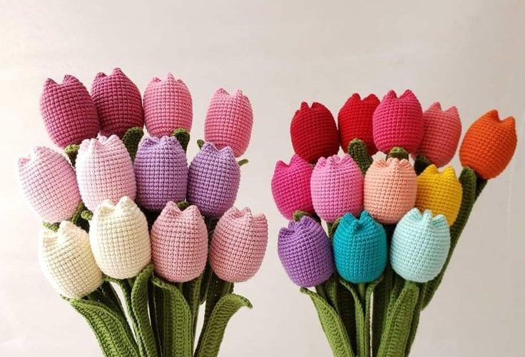 Hướng Dẫn Chi Tiết Cách Móc Hoa Tulip Bằng Len – Mẫu Hoa Kinh Điển Cho Người Mới Bắt Đầu