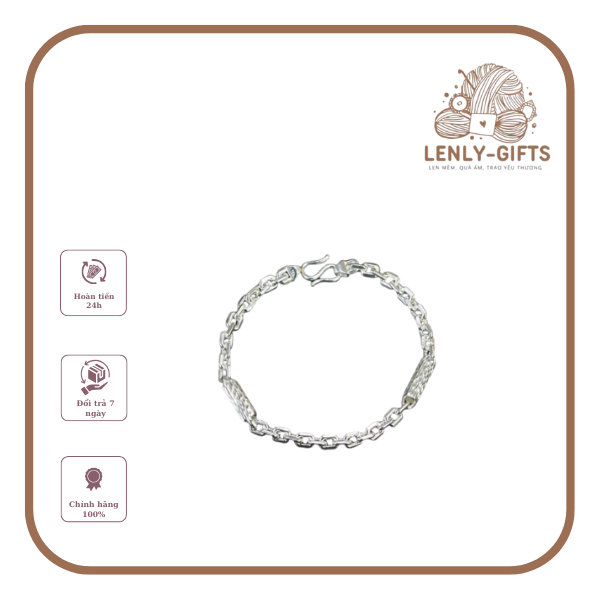 những mẫu lắc tay bạc nam đẹp-tròn hai xoắn